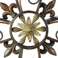 Outlet Kirklands Home Fleur De Lis Traditional Metal Cross Wall Plaque Brown