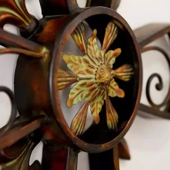 Outlet Kirklands Home Fleur De Lis Traditional Metal Cross Wall Plaque Brown