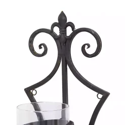 Discount Kirklands Home Fleur Distressed Black Iron Sconce, 31 in.