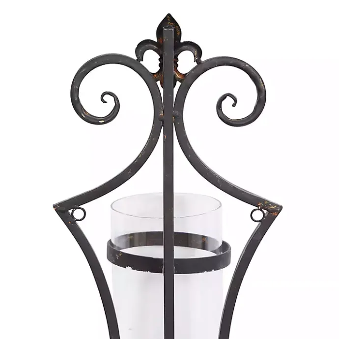 Discount Kirklands Home Fleur Distressed Black Iron Sconce, 31 in.
