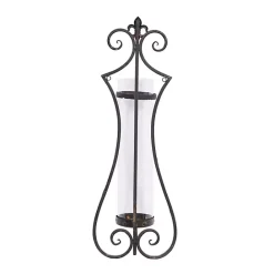 Discount Kirklands Home Fleur Distressed Black Iron Sconce, 31 in.