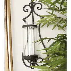 Discount Kirklands Home Fleur Distressed Black Iron Sconce, 25 in.
