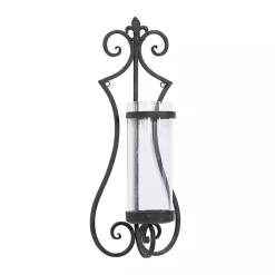 Discount Kirklands Home Fleur Distressed Black Iron Sconce, 25 in.