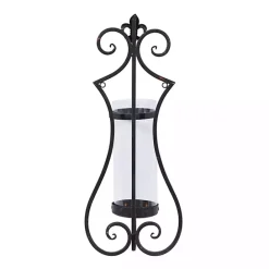 Discount Kirklands Home Fleur Distressed Black Iron Sconce, 25 in.