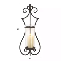 Discount Kirklands Home Fleur Distressed Black Iron Sconce, 25 in.