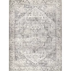 Sale Kirklands Home Flo Vintage Medallion Washable Area Rug, 6x9 Gray