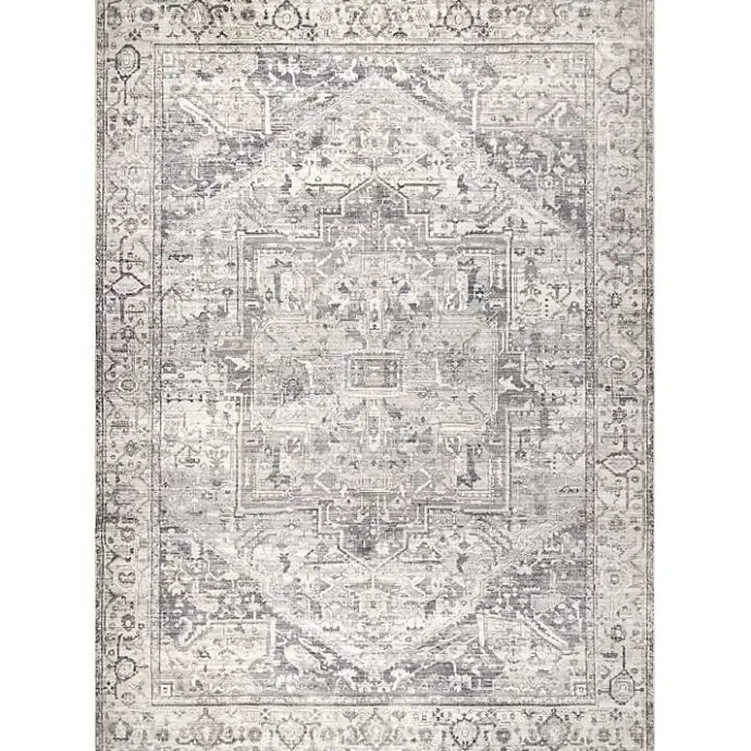 Sale Kirklands Home Flo Vintage Medallion Washable Area Rug, 6x9 Gray