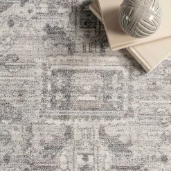 Sale Kirklands Home Flo Vintage Medallion Washable Area Rug, 6x9 Gray