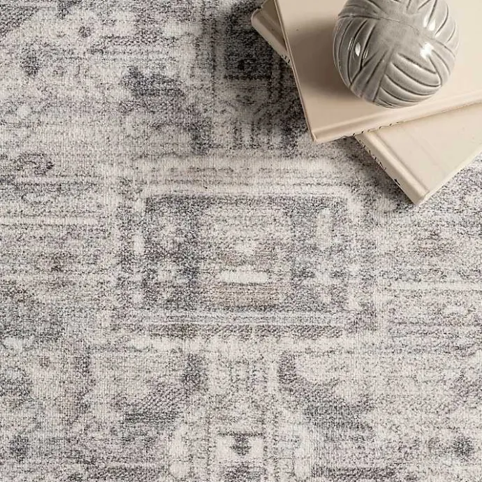 Sale Kirklands Home Flo Vintage Medallion Washable Area Rug, 6x9 Gray