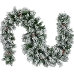 New Kirklands Home Flocked Angel Pine and Pinecones Garland