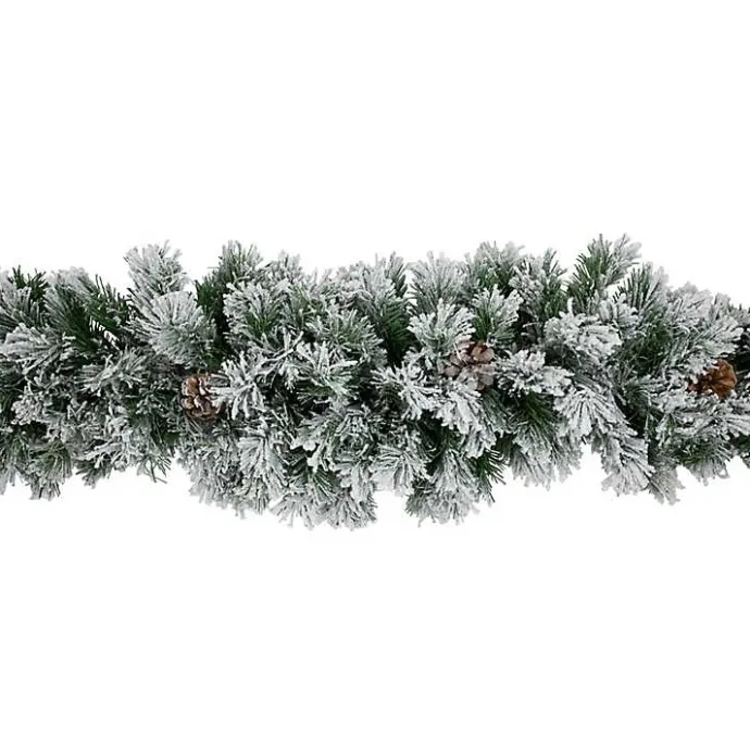 New Kirklands Home Flocked Angel Pine and Pinecones Garland
