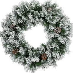 New Kirklands Home Flocked Angel Pine Wreath
