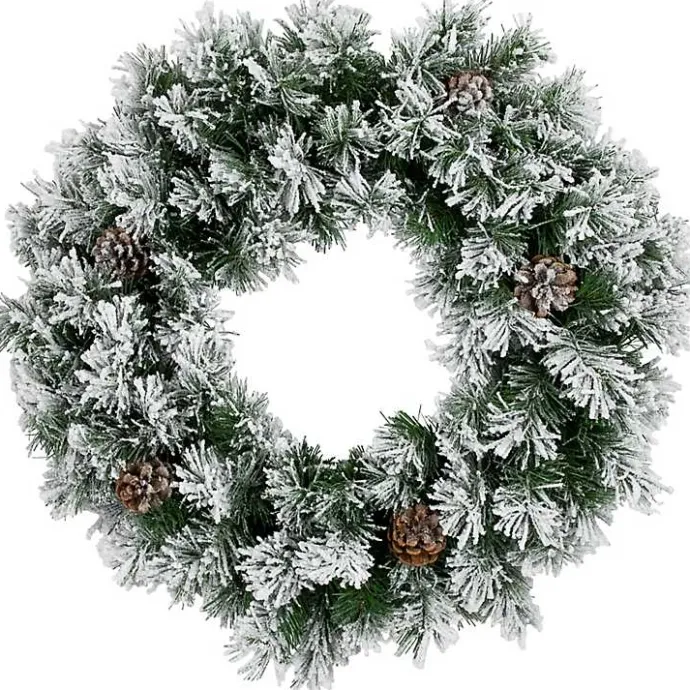 New Kirklands Home Flocked Angel Pine Wreath