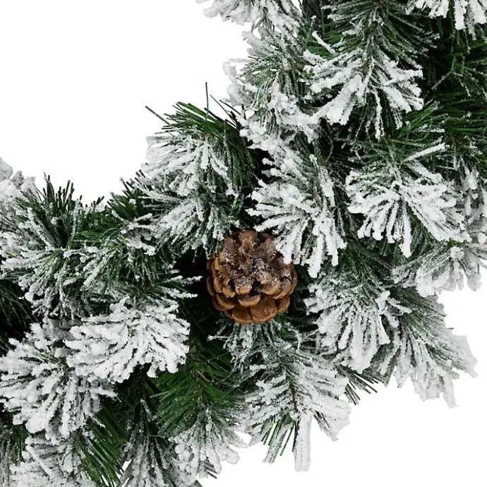 New Kirklands Home Flocked Angel Pine Wreath