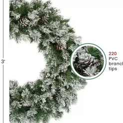 New Kirklands Home Flocked Angel Pine Wreath