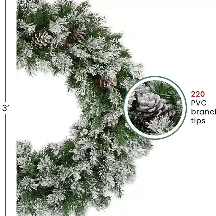 New Kirklands Home Flocked Angel Pine Wreath