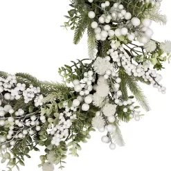 Best Kirklands Home Flocked Eucalyptus and Pine Christmas Wreath