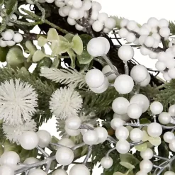 Best Kirklands Home Flocked Eucalyptus and Pine Christmas Wreath