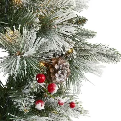 Discount Kirklands Home Flocked Evergreen and Mixed Berry LED Wreath