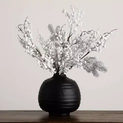 Clearance Kirklands Home Flocked Holly Berry Stems, Set of 3 White