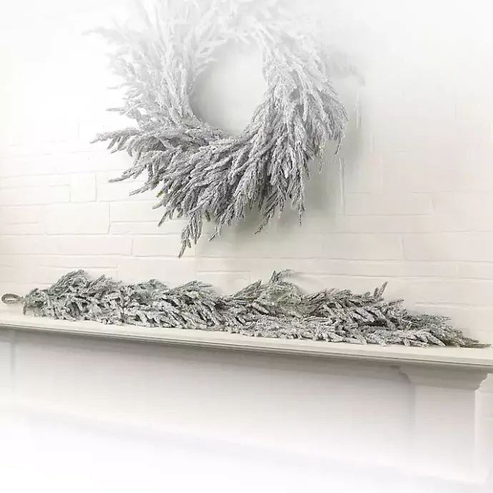 Discount Kirklands Home Flocked Norfolk Pine Garland