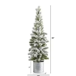 Clearance Kirklands Home Flocked Pine Tree in Tin Can Planter