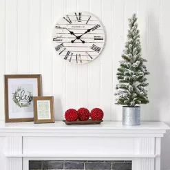 Clearance Kirklands Home Flocked Pine Tree in Tin Can Planter