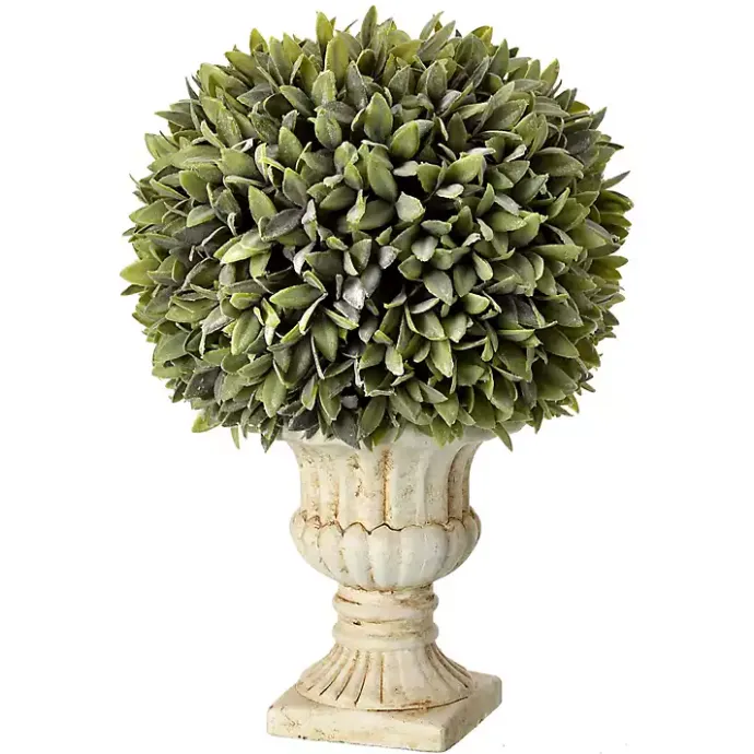 Best Kirklands Home Flocked Sage Ball in Urn Arrangement, 15 in. Green
