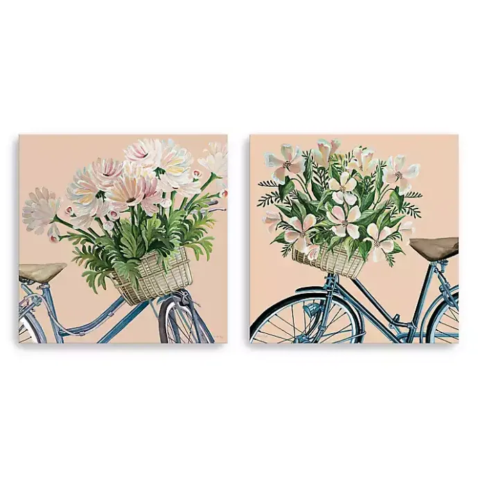 Online Kirklands Home Floral Bikes Canvas Art Prints, Set of 2