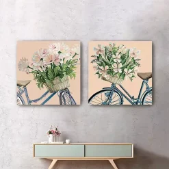 Online Kirklands Home Floral Bikes Canvas Art Prints, Set of 2