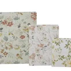Kirklands Home Floral Canvas Book Boxes, Set of 3 Multi