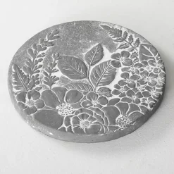 Best Kirklands Home Floral Cement Stepping Stone Gray