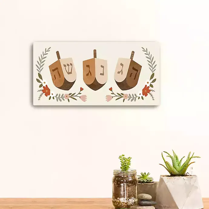 Online Kirklands Home Floral Dreidel Trio Canvas Art Print