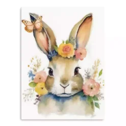 Hot Kirklands Home Floral Easter Bunny Canvas Art Print