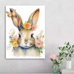 Hot Kirklands Home Floral Easter Bunny Canvas Art Print