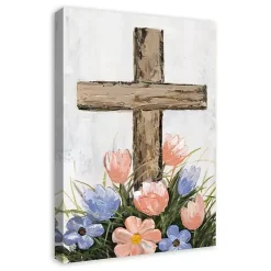 Clearance Kirklands Home Floral Easter Cross Canvas Art Print Multi