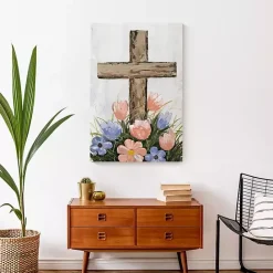 Clearance Kirklands Home Floral Easter Cross Canvas Art Print Multi