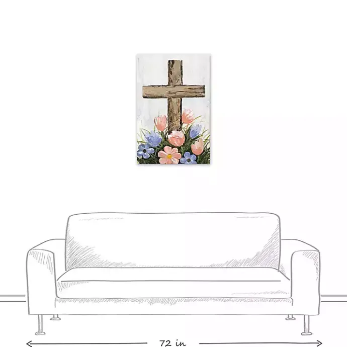 Clearance Kirklands Home Floral Easter Cross Canvas Art Print Multi