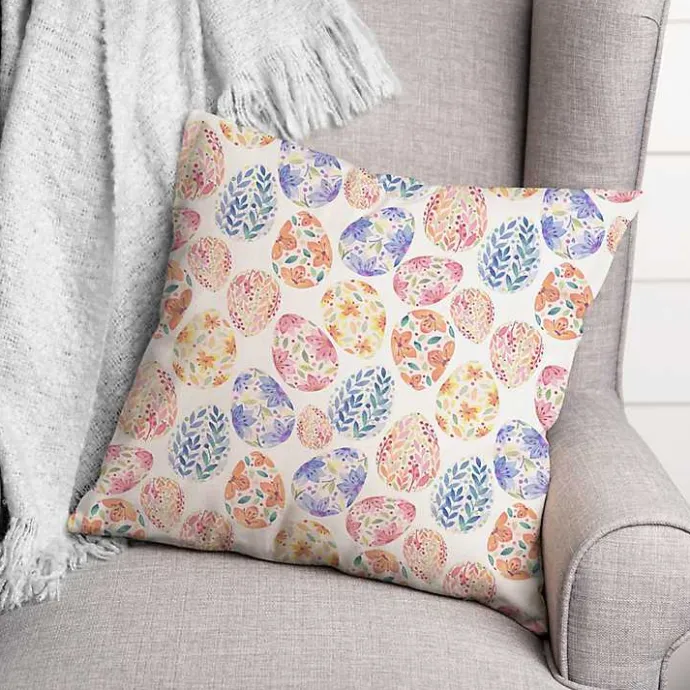 New Kirklands Home Floral Easter Eggs Pillow Multi