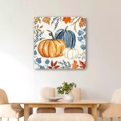 Clearance Kirklands Home Floral Edge Pumpkins Canvas Wall Art