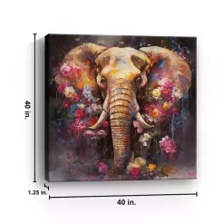 Outlet Kirklands Home Floral Elephant Canvas Art Print