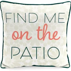 Kirklands Home Floral Find Me on the Patio Outdoor Pillow