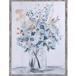 Best Kirklands Home Floral In A Jar II Framed Wall Art Print Blue