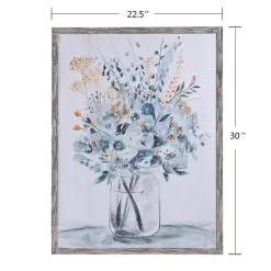 Best Kirklands Home Floral In A Jar II Framed Wall Art Print Blue