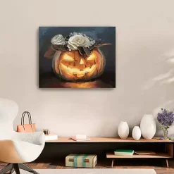 Hot Kirklands Home Floral Jack O Lantern Canvas Art Print, 24x30