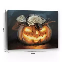 Hot Kirklands Home Floral Jack O Lantern Canvas Art Print, 24x30