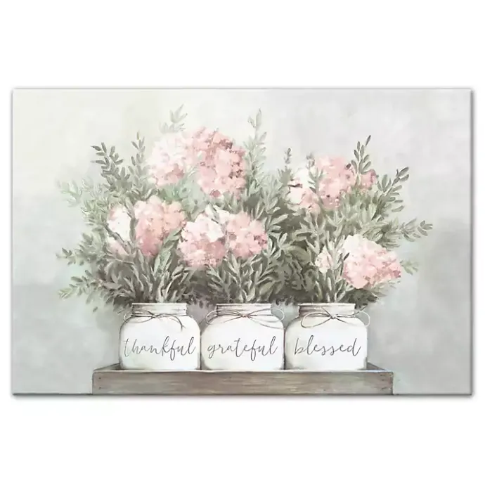 Kirklands Home Floral Mason Jars Canvas Art Print Multi