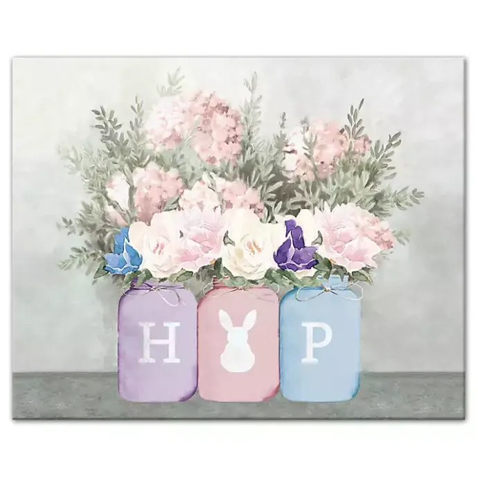 Clearance Kirklands Home Floral Mason Jars Hop Canvas Art Print