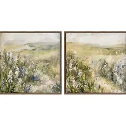 Sale Kirklands Home Floral Meadows Framed Canvas Art Prints, Set of 2 Green
