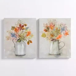Hot Kirklands Home Floral Pitcher Canvas Art Prints, Set of 2